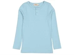 Langærmet basis T-Shirt i lyseblå med knaplukning fra Mar Mar Copenhagen 252-115-30 Heavenly Blue